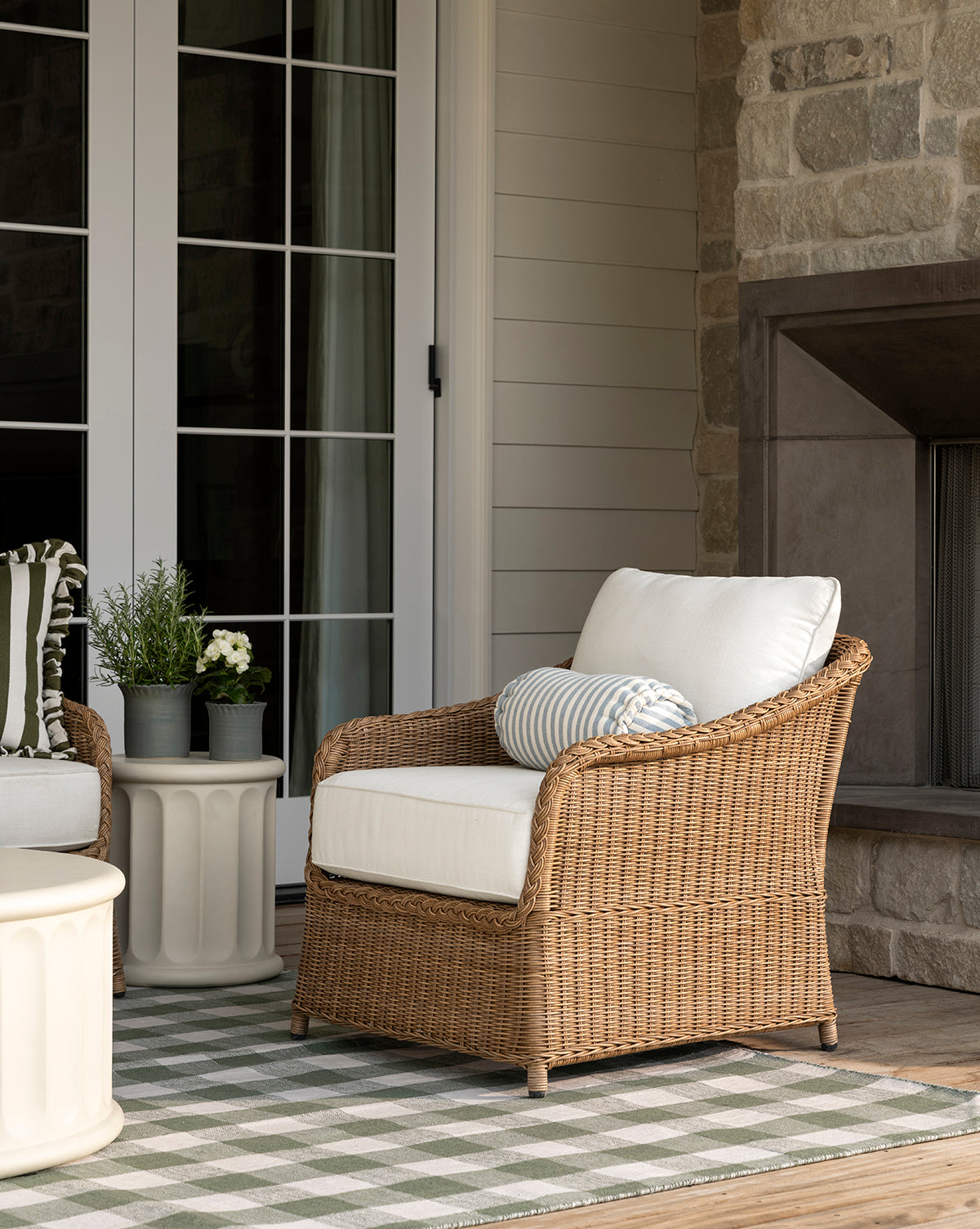 Striped Indoor/Outdoor Bolster Pillow