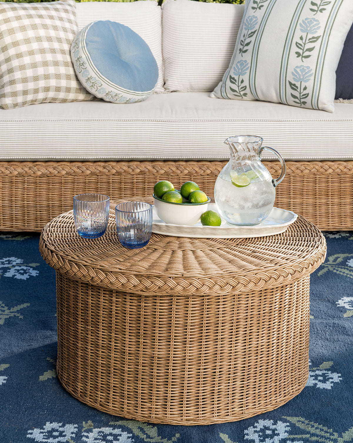 Blue Acrylic Double Old Fashioned (Set of 4)